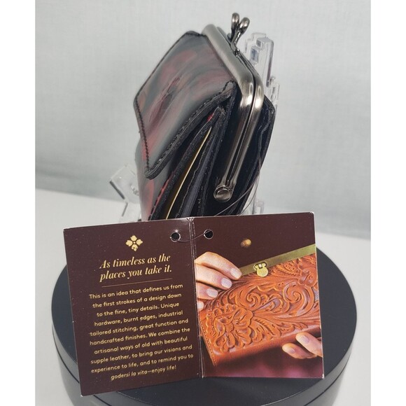 Patricia Nash Astor English Rustic Mums ID Credit Card Kiss Lock Coin Wallet - Picture 4 of 16